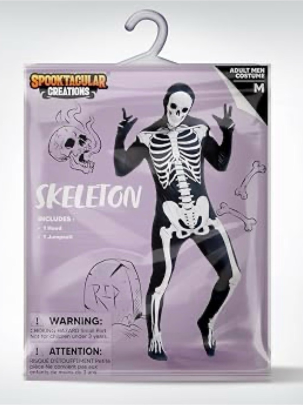Men's Black Skeleton Costume